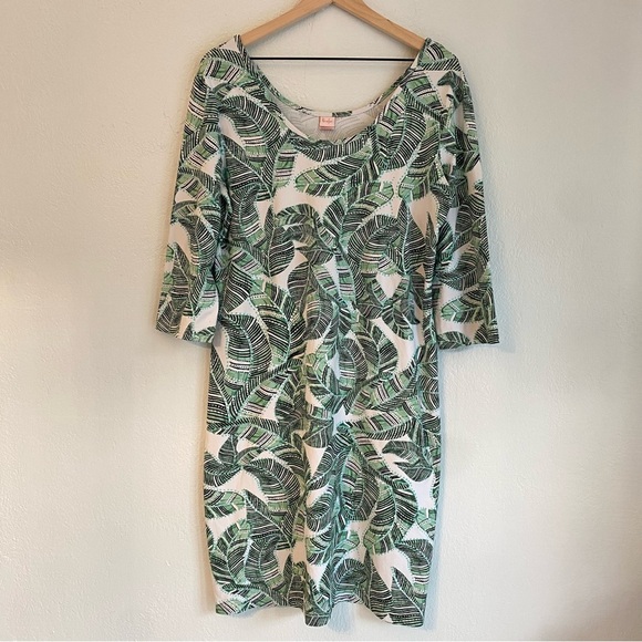 Persifor green and White Resort Sheath Dress with Scoop Neck - Picture 1 of 5